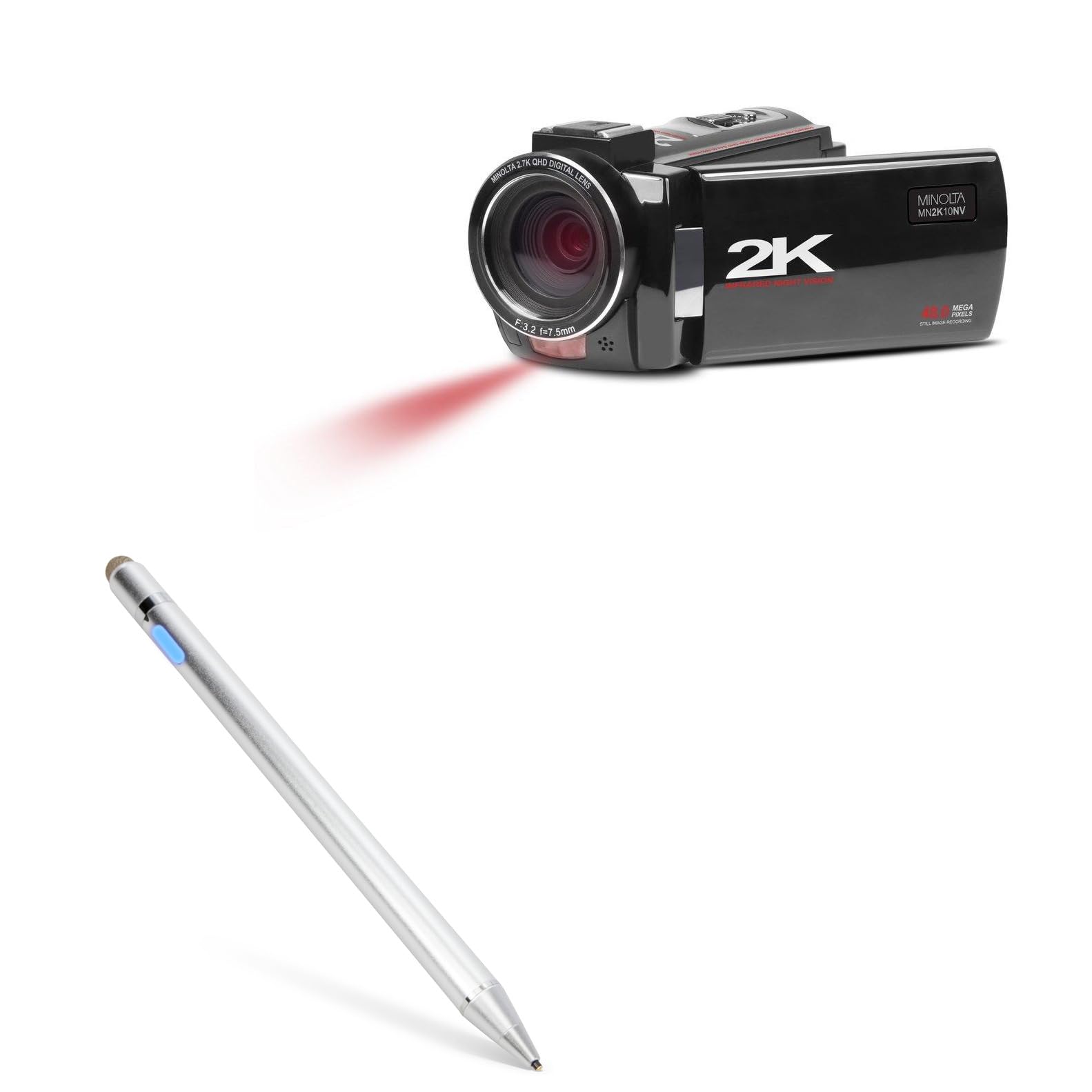 BoxWave Stylus Pen Compatible with Minolta MN2K10NV - AccuPoint Active Stylus, Electronic Stylus with Ultra Fine Tip - Metallic Silver