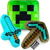 Minecraft Soft Toy 3pcs Plushie Cushion Set Creeper Stuffed Toy Kids Teenagers, Bedroom Accessories 3D Soft Toy Decorative Stuffed Collectibles Gifts for Gamers