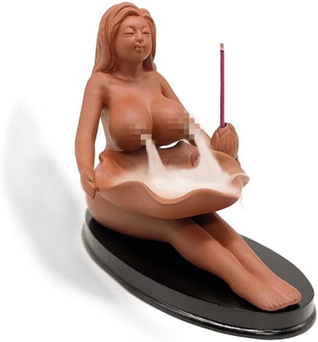 OTOFY Beauty Maid - Soporte de incienso de cerámica de porcelana roja para incienso quemador de incienso soporte para varillas de incienso