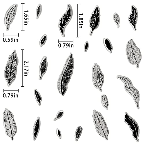 Threetols Feather Clear Stamps For Card Making, Leaves Clear Rubber Stamps Feather Falling Stamps For Holiday Card Making Decor Diy Scrapbooking Transparent Album Decor Paper Craft #TOP1