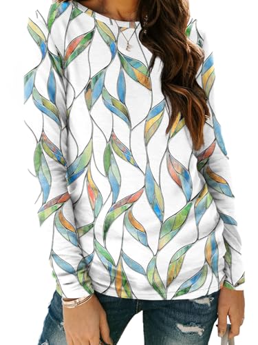 Image of AUTOMET Women's Long Sleeve Crewneck Shirts Casual Basic Tops