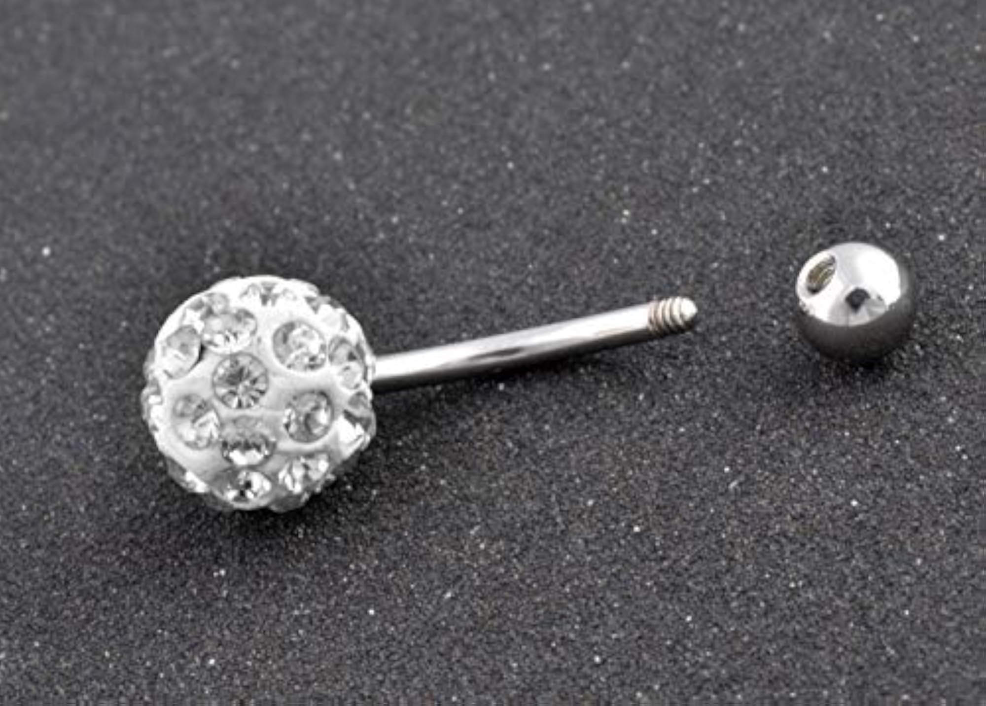 316L Surgical Steel Multi Ferido Crystals Belly Button Ring
