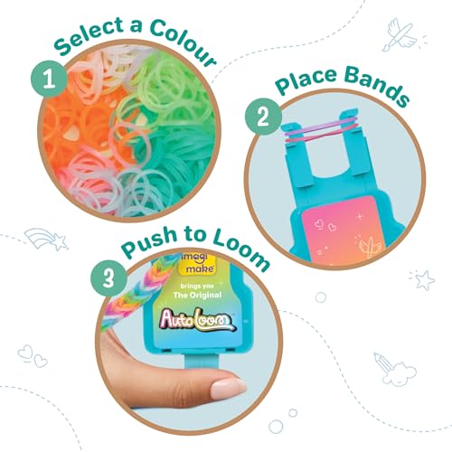 Image of Imagimake Rainbow Loom Beadmoji Bracelet Making Kit | 1200+ Colourful Bands & Beadmoji Beads with Auto Loom Tool | DIY Art & Craft Kit | Creative Gift for Kids 7+