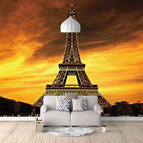 Papier peint panoramique 3D Tour Eiffel au crépuscule 350x256 cm - 2