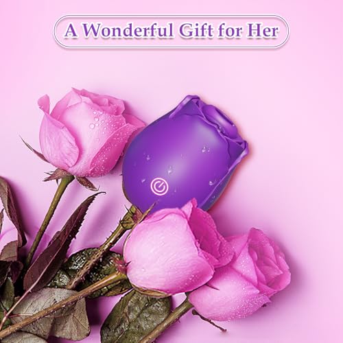 Image of Sucking Vibrator Rose Sex Toy,App Control Rose Toy Clitoral Vibrator for Women with 10 Mind-Blowing Modes, Clit Sucker Nipple Stimulating Toys for Oral Sex, Female Vibrator Couples Sex Toys, Purple