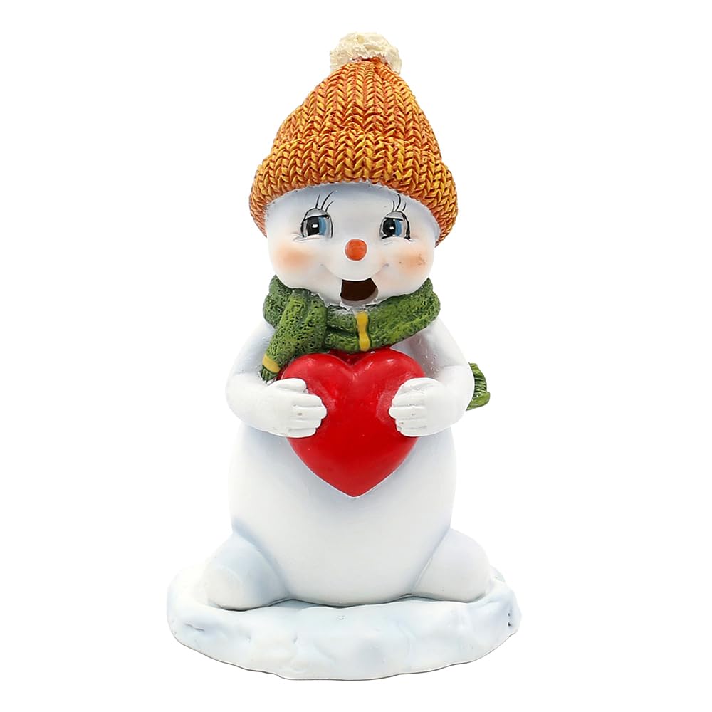 Keramik Schneemann - Deko, Räuchermännchen, Rauchfigur, Schneekinder - Schneemänner mit Räuchermann - Funktion als 3er Set mit Mütze und Schal in rot, grün und orange, L/B/H 8 x 7 x 12 cm