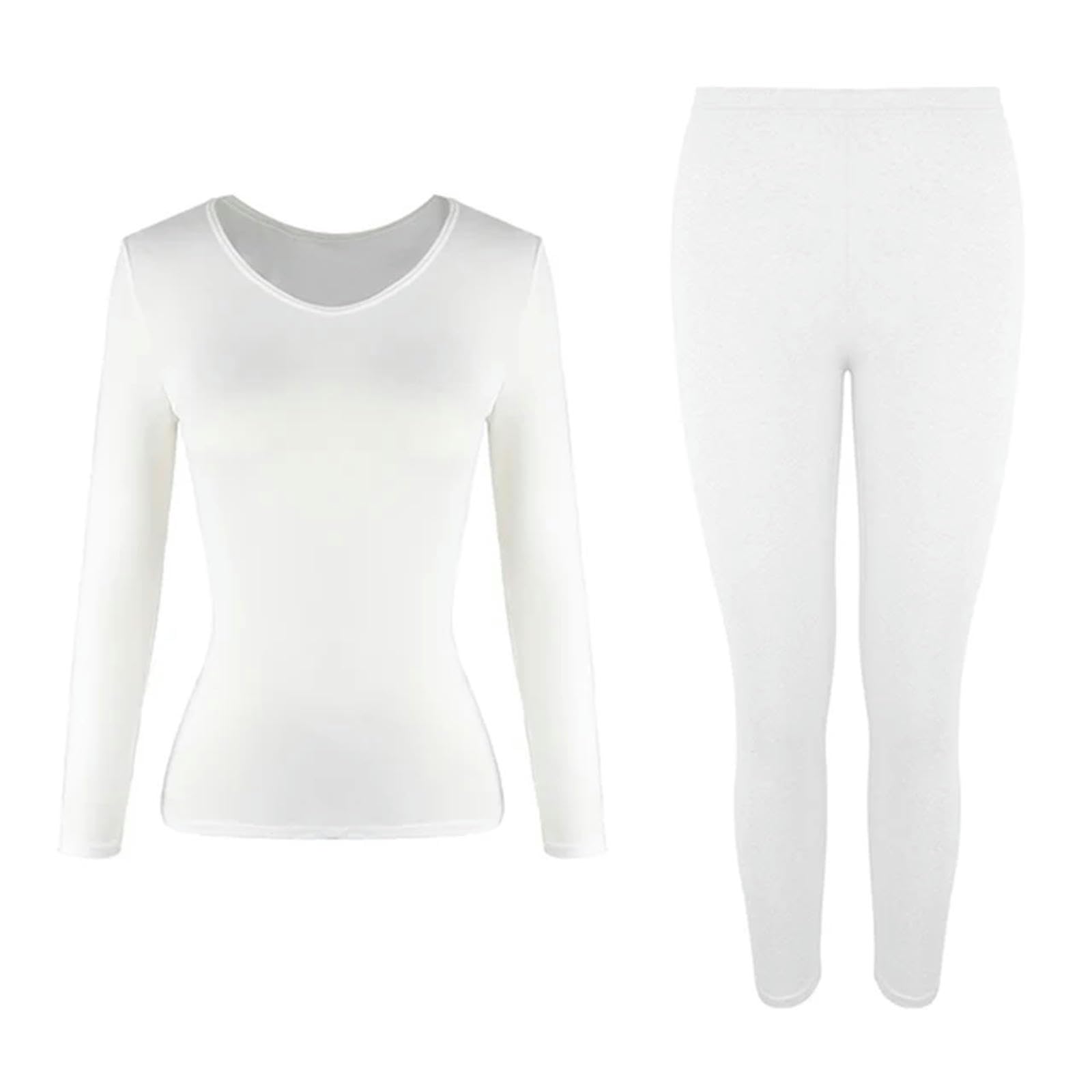 MdybF Conjuntos Térmicos para Mujer Juego De Ropa Interior Térmica para Mujeres Long Johns Capa Base Forrada Top Top Inport 2 Piezas Conjunto-Gris-L