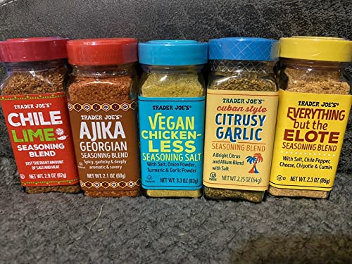 トレーダー ジョーズ シーズニング スパイス 6点 バラエティ セット (チリライム、アジカ、ビーガン・チキン レス、シトラシー・ガーリック、エブリシング・バット・ザ・エローテ)調味料 香辛料 Trader Joe's