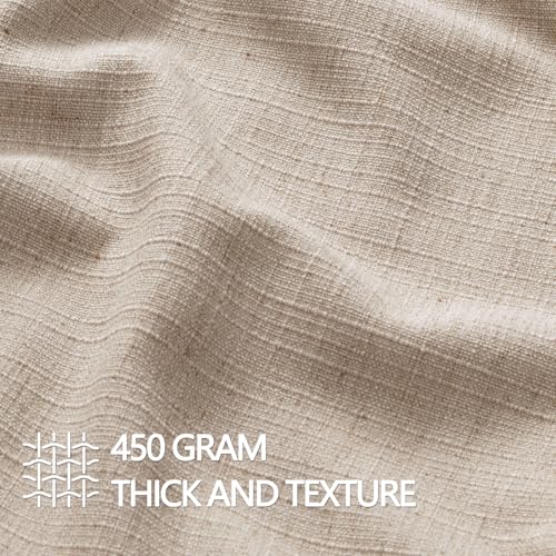 Image of MIULEE Pack of 2 Thick Textured Couch Throw Pillow Covers 18x18, Oatmeal Linen Decorative Pillow Covers, Neutral Cushion Cases for Sofa Bed Living Room Modern Farmhouse Home Decor, No Filling