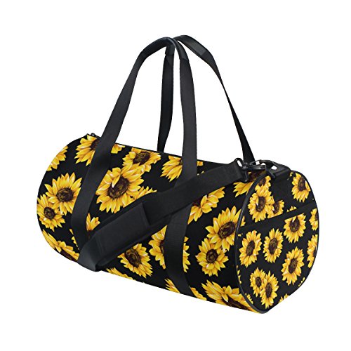 ALAZA Stylish Yellow Sunflower Sports Gym Duffel Bag Travel Luggage Handbag for Men Women