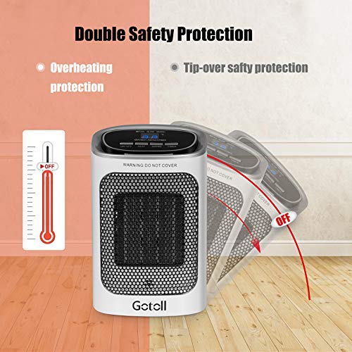 Gotoll Keramische ventilatorkachel met afstandsbediening, PTC-keramische verwarming, 3 standen, oscillatie, elektrische… - Image 6