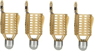 Chargeur Holder Pêche Cage Appât Pour La Carpe Pêche Cage Appât Lure Piège Panier De Pêche Porte-chargeur Léger Pour La Pêche Sauvage Brun Clair 50 G 4pcs