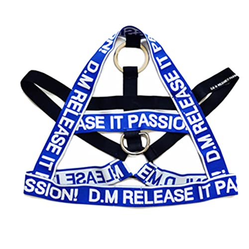 Herren Sexy Neckholder Körper Brustgurt Harness Gummiband Schultergurte Bandage Aushöhlen Restrain Fitness Sport Brustgurt(Color:B-blue,Size:M) Cover