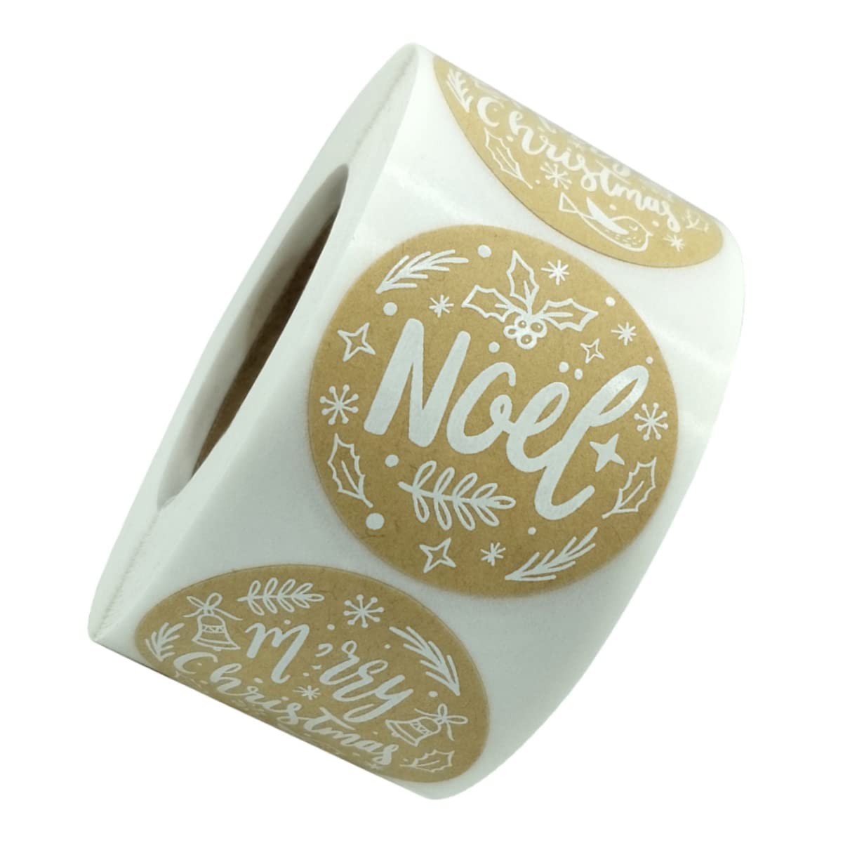SHINEOFI 3rotoli Adesivi Kraft Per Regali Natale Etichette Adesive Rotonde Per Confezioni Dolci e Facile Staccare e Applicare Per Progetti Creativi e Regali