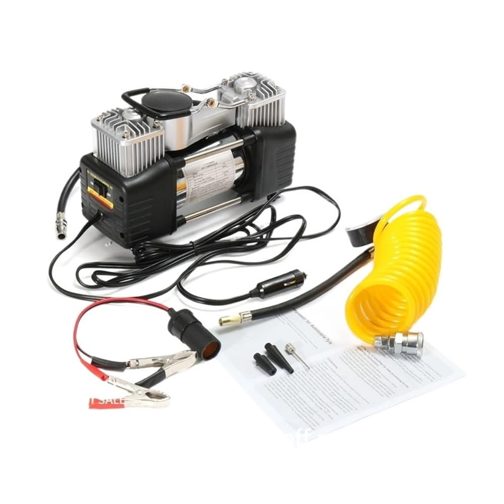 150PSI 12V przenośna sprężarka powietrza do opon samochodowych - 60L/min wytrzymała pompa dwucylindrowa z cyfrowym wskaźnikiem, zestaw do pompowania opon 4WD do SUV-ów, ciężarówek, motocykli, row