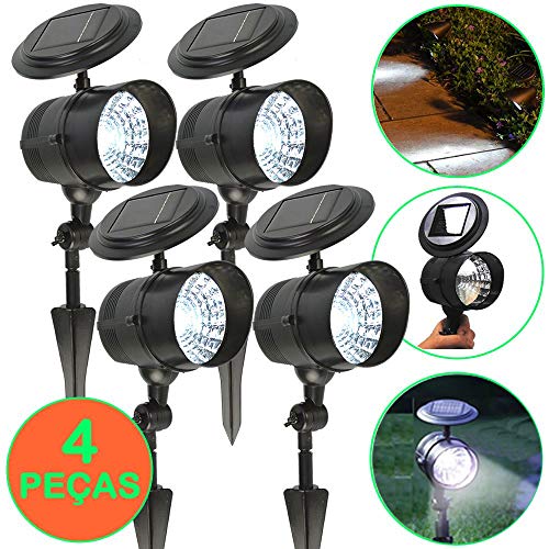 Luminária Solar para Jardim Spot 4 leds 4 peças CBRN13135