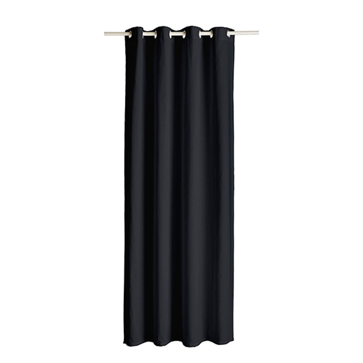 TODAY 257348 Polyester Blackout Curtain - 140 x 260 cm, Cotton, Réglisse/Noir, 140x250 cm, W 55.1" x L 98.4" (1 Panels) - Image 2