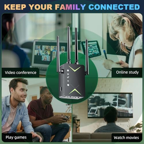 Powerful WiFi Extender Signal Booster, Up to 15,000 Sq Ft & 60 Devices, Whole Home Coverage Internet Repeater Works with Any Router | Plug and Play by Techtex - Image 5