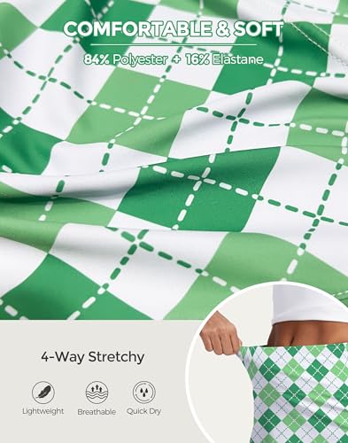Image of M MOTEEPI 14 inch Scalloped Hem Skorts for Women with Pockets High Waisted Tennis Golf Athletic Skirt with Shorts 2026