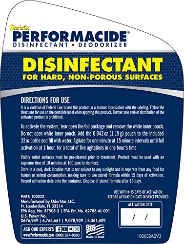 Performacide Hospital & Home Disinfectant - 96 Oz Kit - Effective Against Coronavirus, Influenza-A, Rhinovirus, Norovirus, MRSA - Just Add Water - No Rinse, No Wipe, EPA Registered - Thumbnail 4
