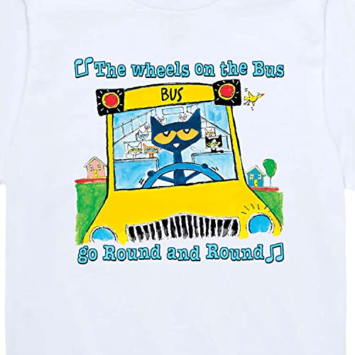 Pete the Cat - Wheels On The Bus -Toddler Graphic T-Shirt - Size 3T White3