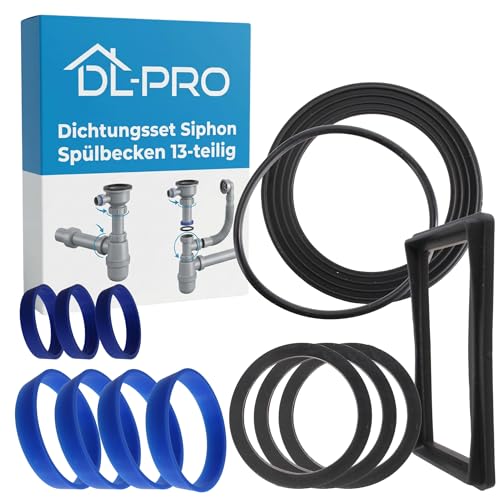 DL-PRO Kit de joints d'évier de 13 pièces, compatible avec siphon de cuisine de 1 1/2