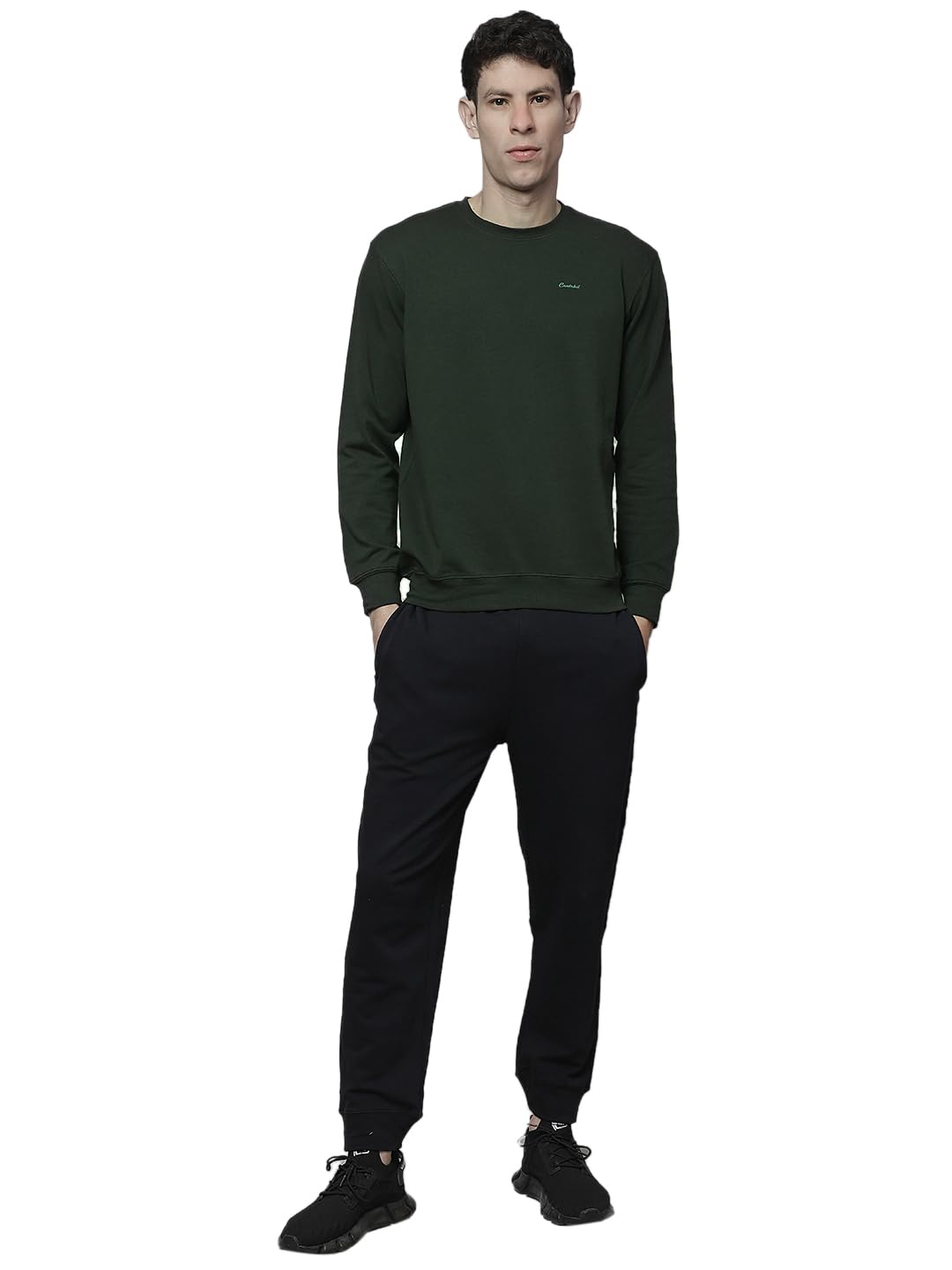cantabil Lounge Set for Men | Winter Wear Mock Collar with Full Zipper Upper Poly Cotton Fabric Colour Block Pattern-picture-11
