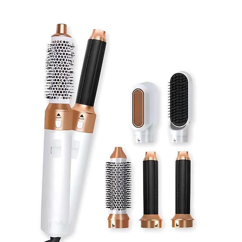 Drumstone [𝟏𝟓 𝐘𝐄𝐀𝐑𝐒 𝐖𝐀𝐑𝐑𝐀𝐍𝐓𝐘] Multifunction 5-in-1 Hot Air Hair Styler Brush with Detachable Heads for Drying, Curling, Straightening, Volumizing & Smoothing, Professional Salon Styling-image-29