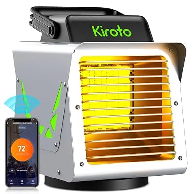 1500w Greenhouse Heater, Fast Heating Grow Tent Heater, Portable Outdoor Winter Heater With Thermostat For Plants & Vegetables, Electric Greenhouse Fan And Heating Mode, Safe and Easy To Use, 110v