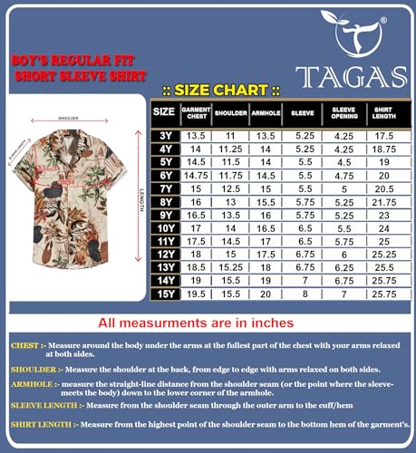 Image of TAGAS Boys' Shirt|Casual Short Sleeve Shirts for Kids | Button-Down Summer Shirts | Regular Fit Stylish Wear