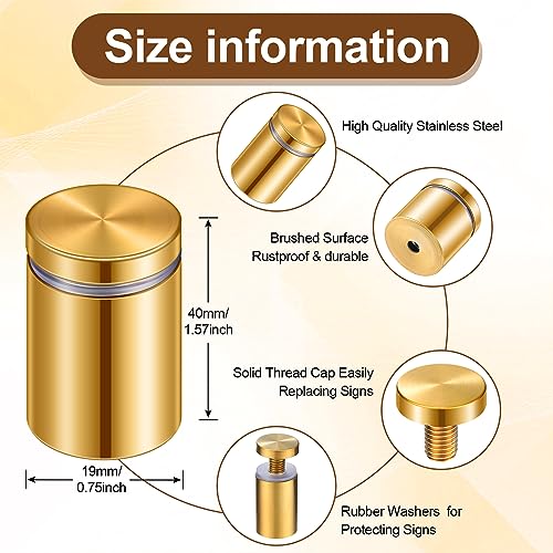 Image of 8 Sets Standoff Screws for Acrylic, Stainless Steel, 0.75 x 1.57 Inch