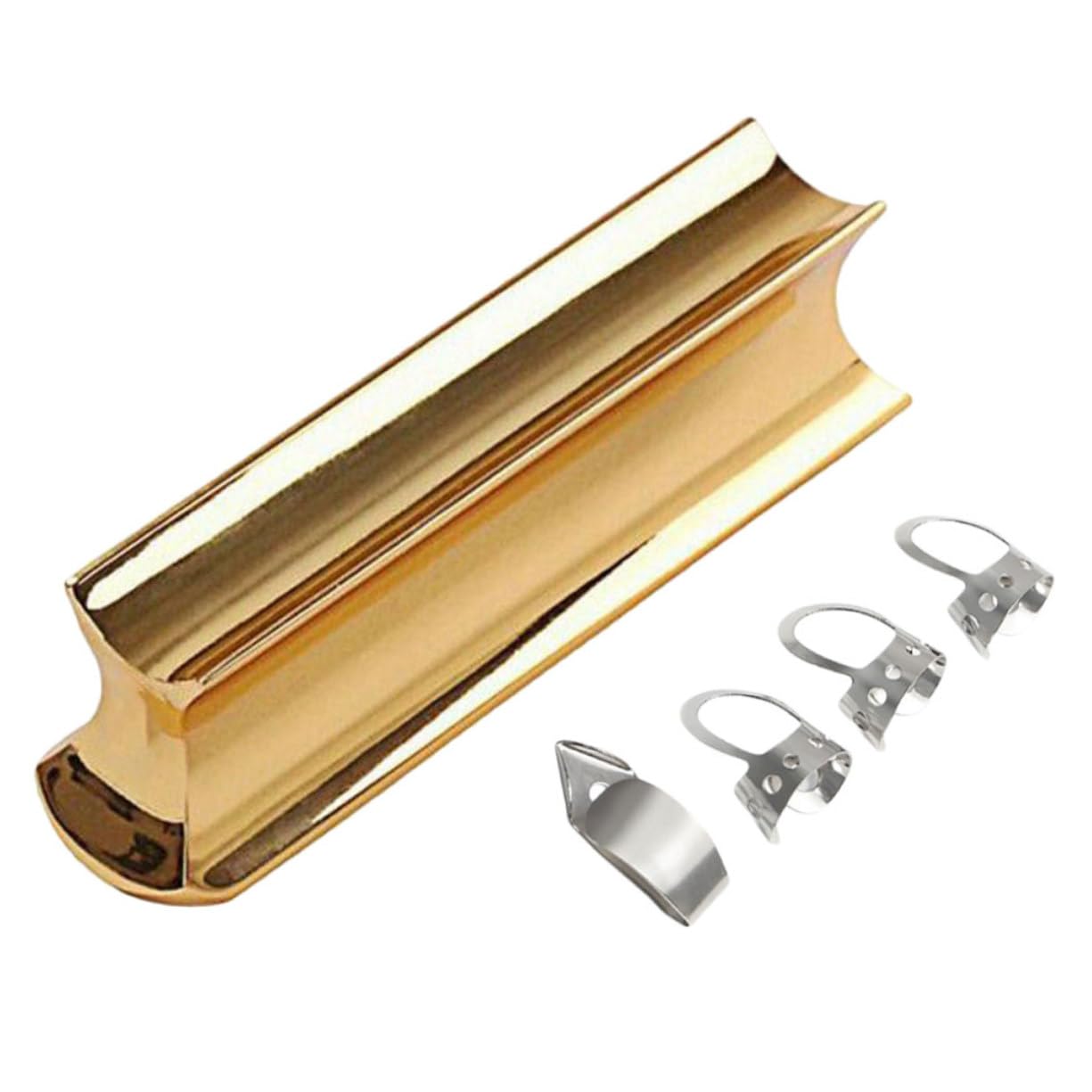 BESPORTBLE 5Pcs Stainless Steel Guitar Slide Durable Stainless Guitar Tone Bars Picks Easy to Use Rustproof present for Musicians