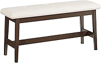 HOOBRO Bamboo Dining Bench with PU Leather Upholstered Seat - Seats 2, 396lb Capacity, Beige & Brown for Kitchen, Entryway CE13CD01