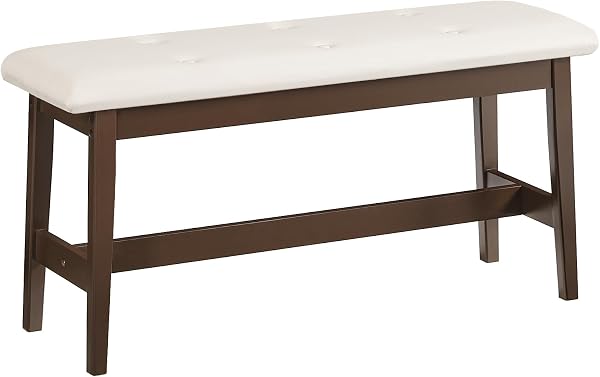 HOOBRO Bamboo Dining Bench with Upholstered Seat