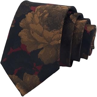 Tie Men Korean Formal Curry British Narrow Section 7cm Dark Pattern Large Flowers Fashion Accessories