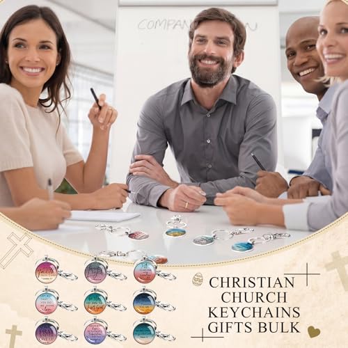 Image of Fumete Christian Keychain Bulk Bible Verse Religious Scripture Quote Inspirational Key Rings Gift for Women Men Church Pastor