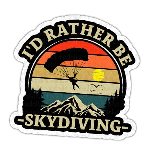 Image of TODOLIA (3Pcs-3in) I'd Rather Be Skydiving Sticker Funny Skydiver Skydiving Sticker Skydive Lover Gift Decoration Planner Laptop Tablet Vehicle Water Bottle Helmet Bumper