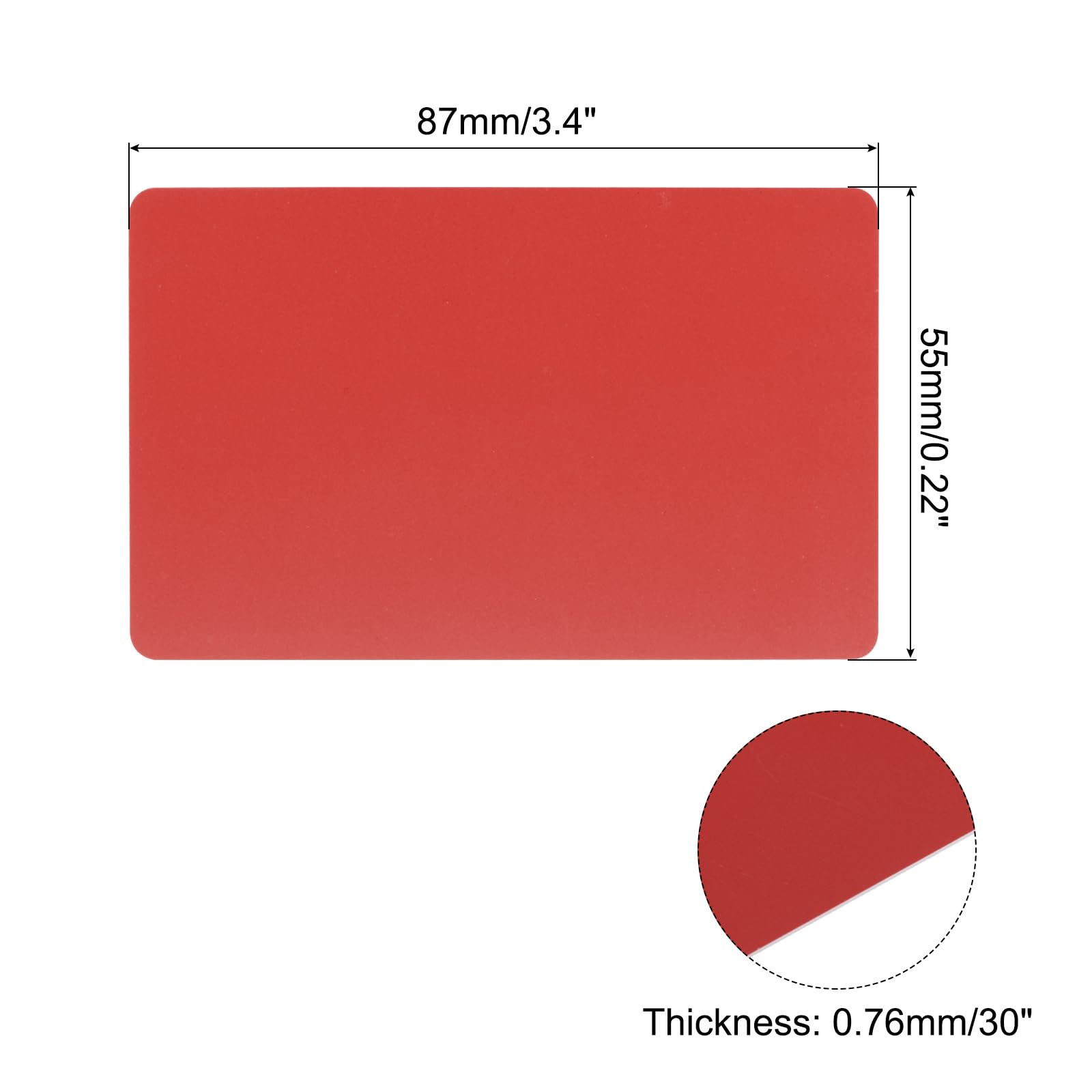 QUARKZMAN 30 Pezzi Carte PVC Vuote Colore, CR80 30 Mil Carte Plastiche Vuote Per Tesserini ID Impermeabili Per Badge ID, Di Credito, Targhette Identificative, Stampante, Rosso