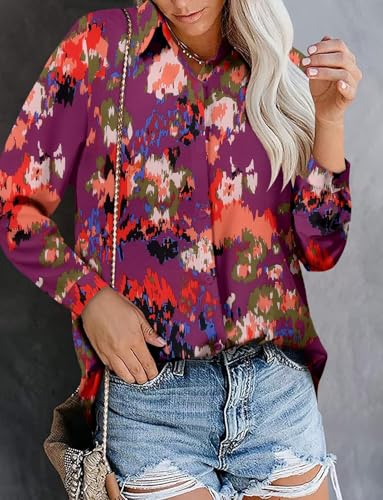 Image of Magritta Long Sleeve Shirts for Women Fashion Button Down Blouse Tops