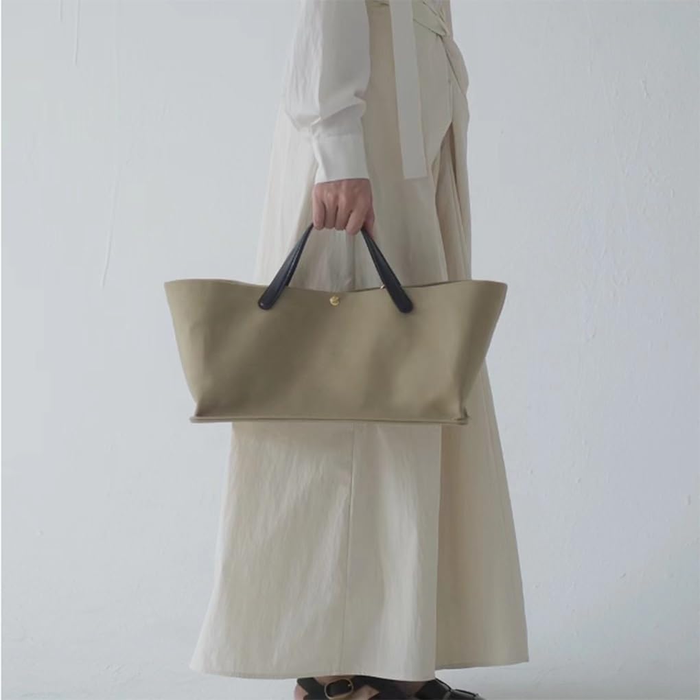 Borsa Tote da Donna Borsa da Viaggio con Tracolla in Pelle Tote Oversize con Manico Superiore for Lavoro e Uso Quotidiano(Khaki (Canvas))