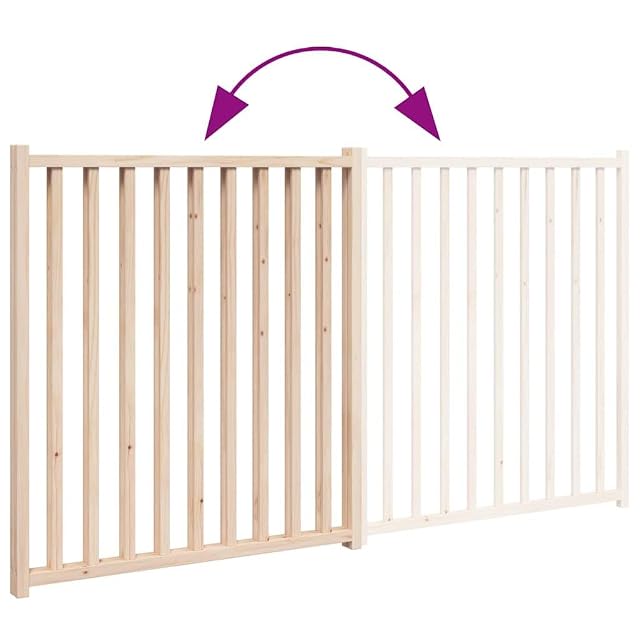 Foto 4 de 8 de vidaXL Puerta para Perros Plegable 2 Paneles Madera de Abeto 160 cm, Puerta para Mascotas