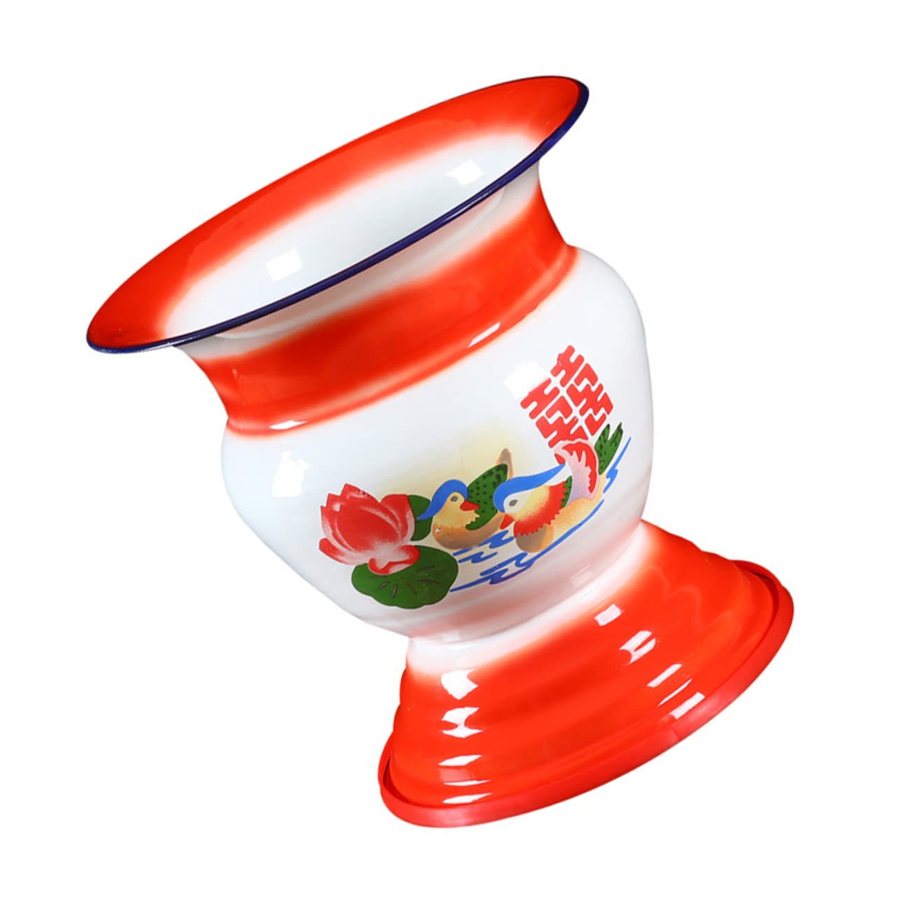 Sputacchiera in Smalto Stile Vintage Cinese, Leggero Alta Capacità di Carico, Vaso Portatile Rosso per Uso Sanitario e Bagno