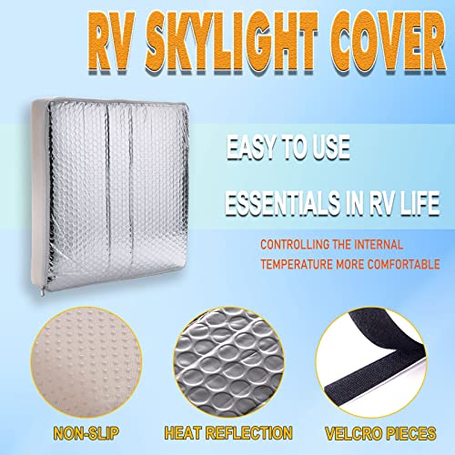 Wankic Rv Skylight Cover Camper Vent Insulator With Reflective Surface Energy Savings Sunroof Fits For 14*14*3 Inch Rv/Camper Vents #TOP1