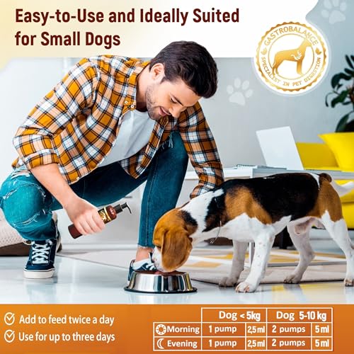 GastroBalance Hund durchfall Stop - Schnell wirkende natürliche Hund durchfall behandlung für kleine Hunde 10 kg - 250 ML