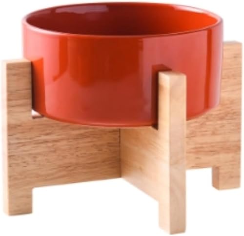 マーブルピンク ペット ボウル 台 フードボウルスタンド犬 猫食器 陶器 大容量ウォーター ボウル 犬猫用 餌入れ 水入れ 水飲みボウル 木製 ペット皿 滑り止め 安定感 取り外し可能 手入れ簡単 ペット用品 (15.5cm,ピンク)