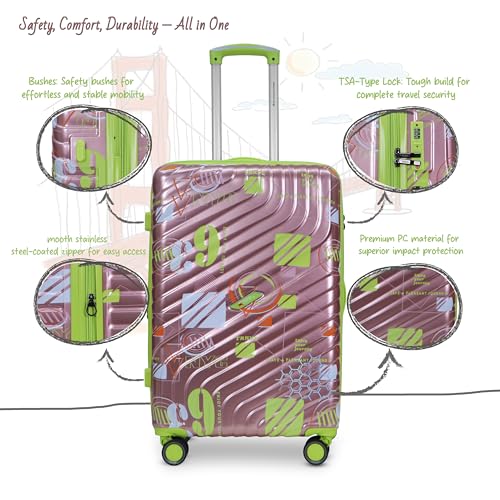 Image of AMERICAN TRAVELLER Urban SF Trolley Bag Single Small Size | Durable Hard Shell, TSA-Type Lock, 360 Disc Spinner Wheels, Expandable Luggage