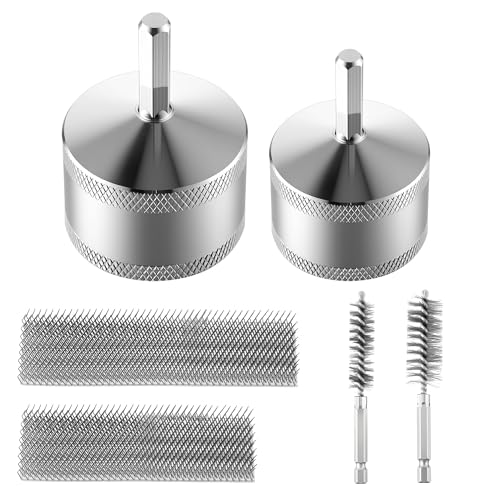 Dreyoo Professional Copper Pipe Cleaner Set, 2 Piece 1/2" 3/4" Copper Pipe Cleaner with Brush and 1/2" 3/4" Power Drill Tube and Cleaning Brush Professional Plumber's Tool