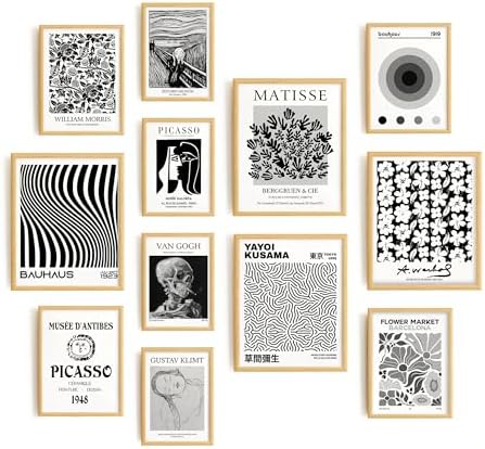 Conjunto de arte de parede Picasso Gallery - 12 peças abstratas e...