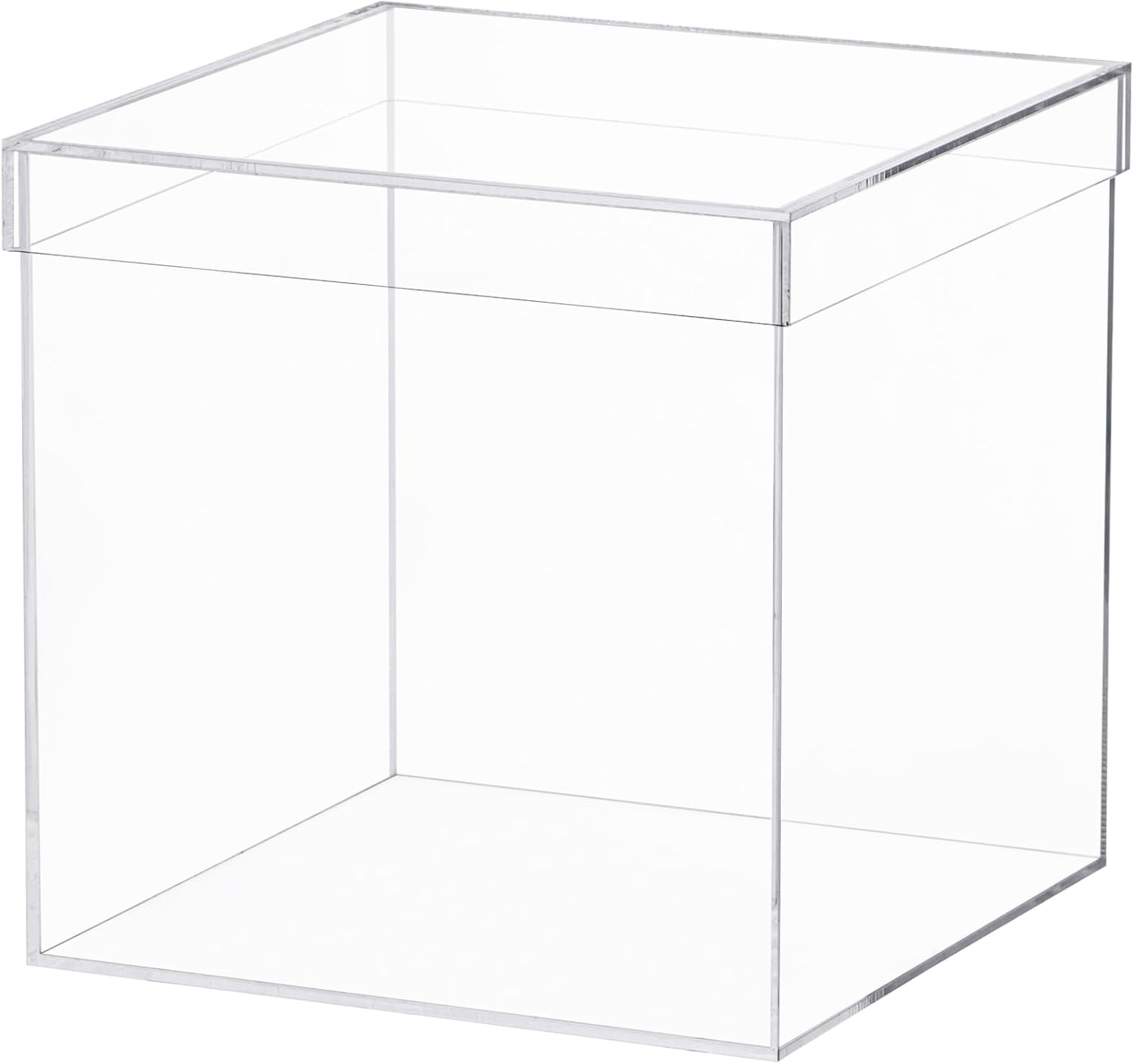 Clear Acrylic Box with Lid, Clear Acrylic Plastic Square Cube Containers Storage Box 7.9x7.9x7.9 Inches/200X200X200mm for Candy Pill and Tiny Jewelry Home and Outdoor