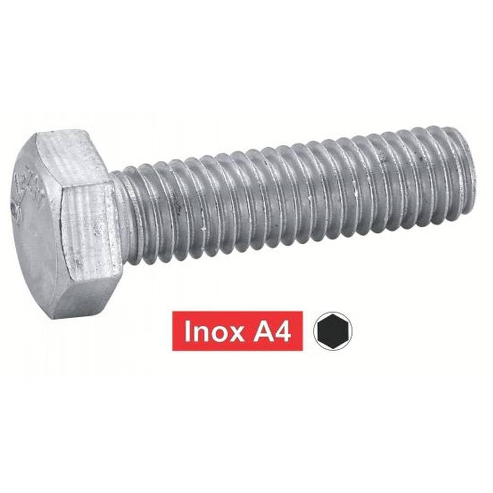 D-Work - Lote de 100 tornillos para metales, cabeza hexagonal (6 x 110 mm, DIN 933, acero inoxidable, A4, 6 x 110 mm)